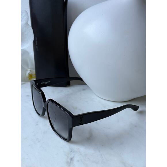 NEW Saint Laurent SL M9/F Black Square Oversized Sunglasses - Picture 4 of 10